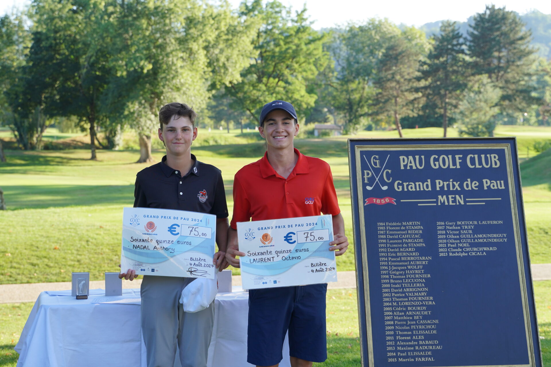 Le Grand Prix de Pau NADAL Anthony et LAURENT Octavio Ex aecquo Credit PAU GOLF CLUB